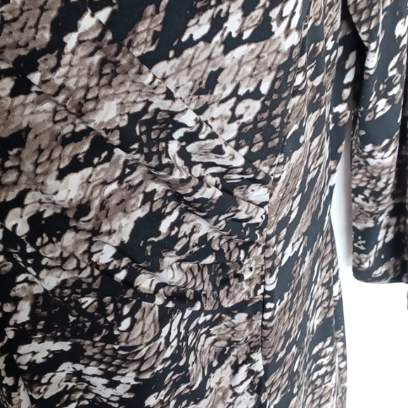 Dana Buchman Snake print Faux Wrap Dress - Picture 3 of 9